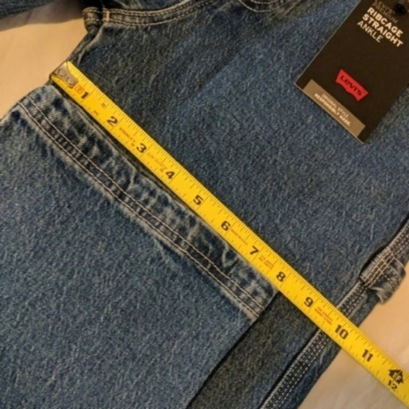 Levi's Ribcage Ankle Utility Straight Leg Jeans Nine to Five High Rise - Picture 6 of 16